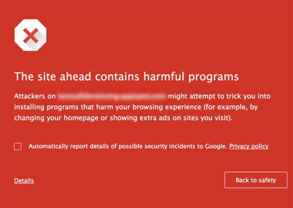 Google now puts a warning notice on websites that have repeatedly violated their safe-use policies for 30 days