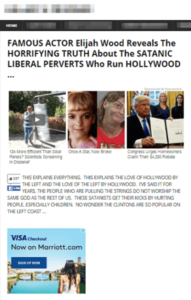 Visa ad appears underneath inflammatory, almost certainly untrue article