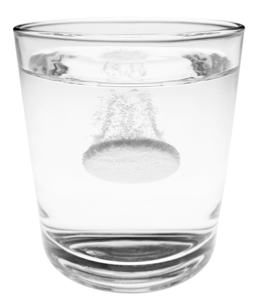 seltzer tab in water representing CRO