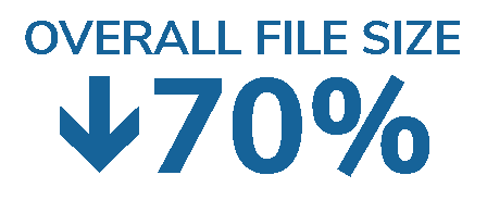 Text graphic showing that overall page file size decreased by 70% following a relaunch, meaning faster page load times and a better user experience