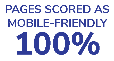 Text graphic showing that following a relaunch, 100% of site's pages were scored as