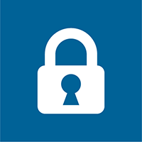 Icon indicating data security and privacy