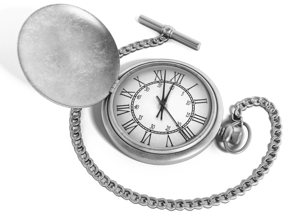 black and white image of pocket watch