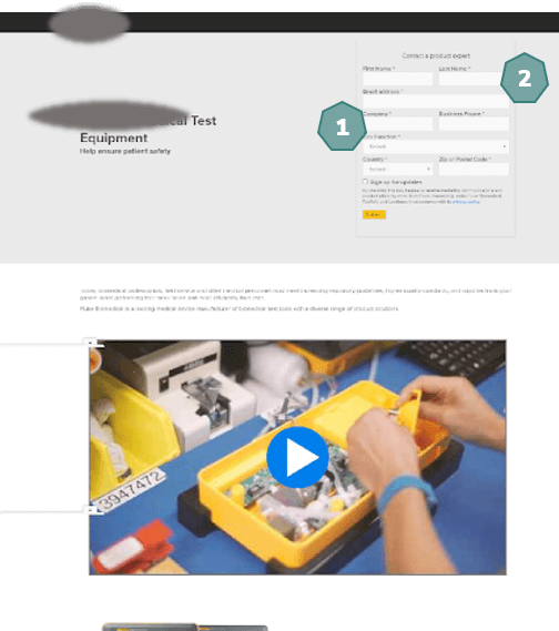 screenshot of improved test equipment landing page